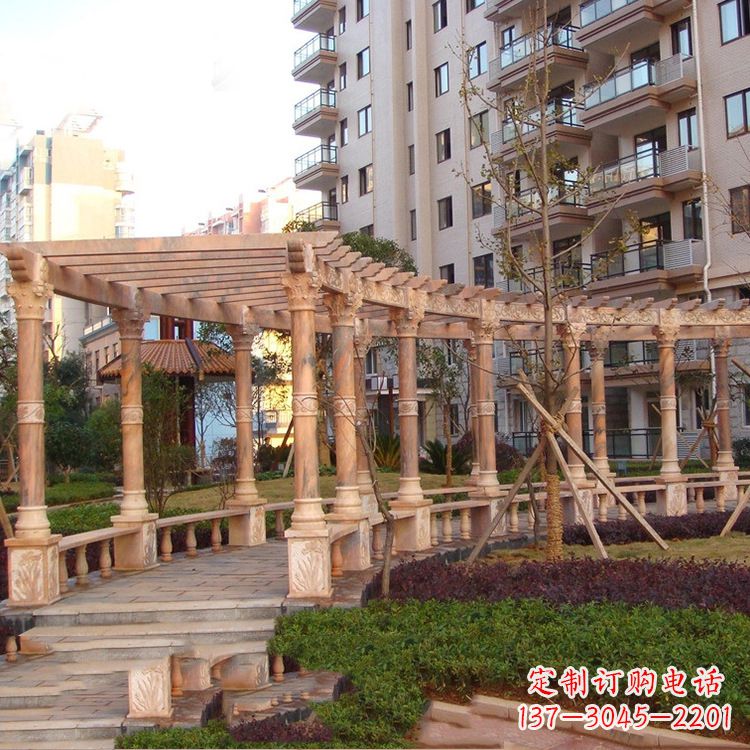 哈尔滨小区石雕花架长廊