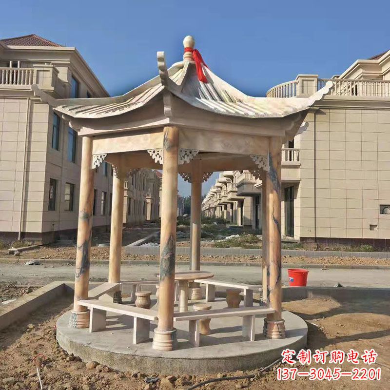 哈尔滨小区庭院石雕凉亭