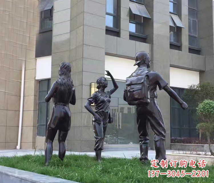 哈尔滨小区铜雕美女人物雕塑