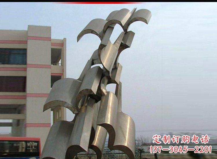 哈尔滨校园不锈钢书本景观雕塑