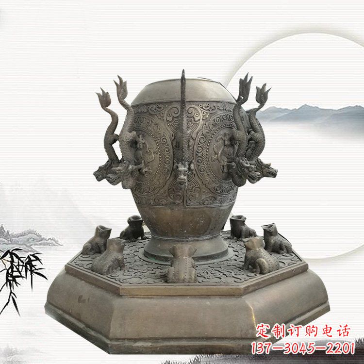 哈尔滨校园地动仪铜雕
