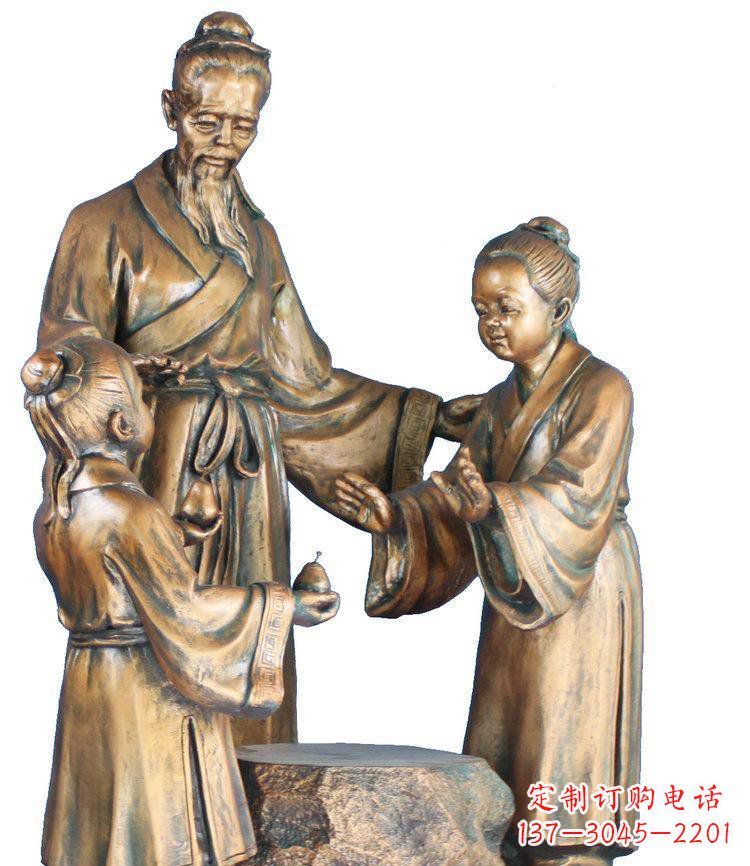 哈尔滨校园孔融让梨景观铜雕
