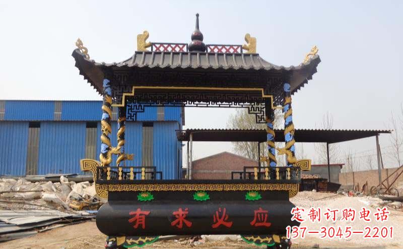 哈尔滨有求必应香炉寺庙铜雕
