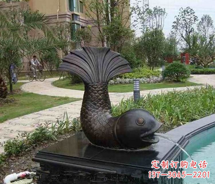 哈尔滨鱼喷泉铜雕