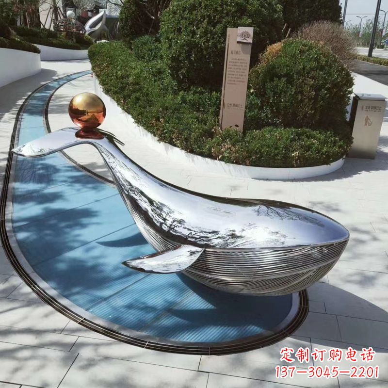 哈尔滨园林不锈钢海豚景观摆件