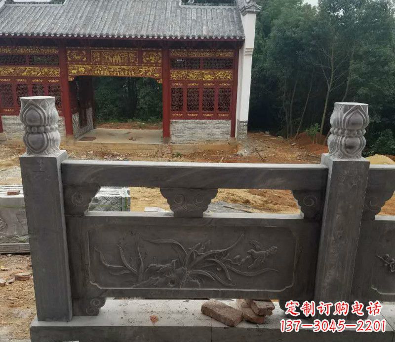 哈尔滨园林仿古兰花石浮雕栏板景观石雕