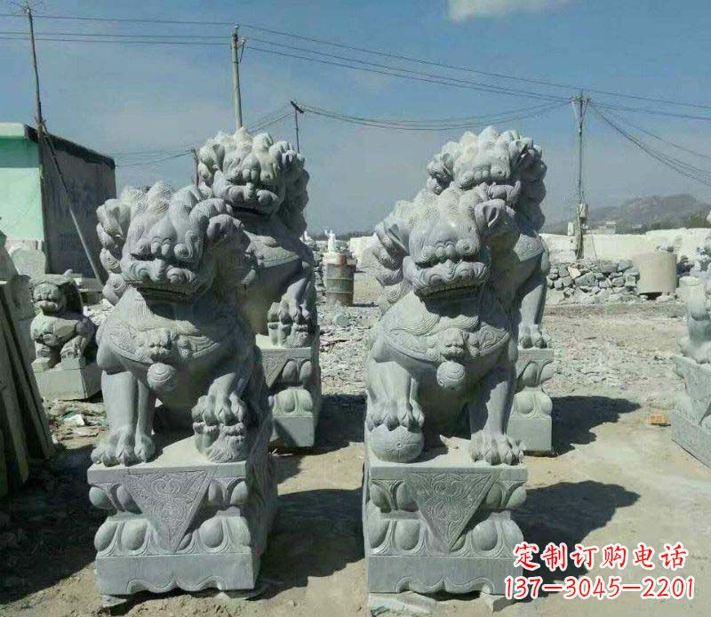哈尔滨园林仿古狮子景观石雕