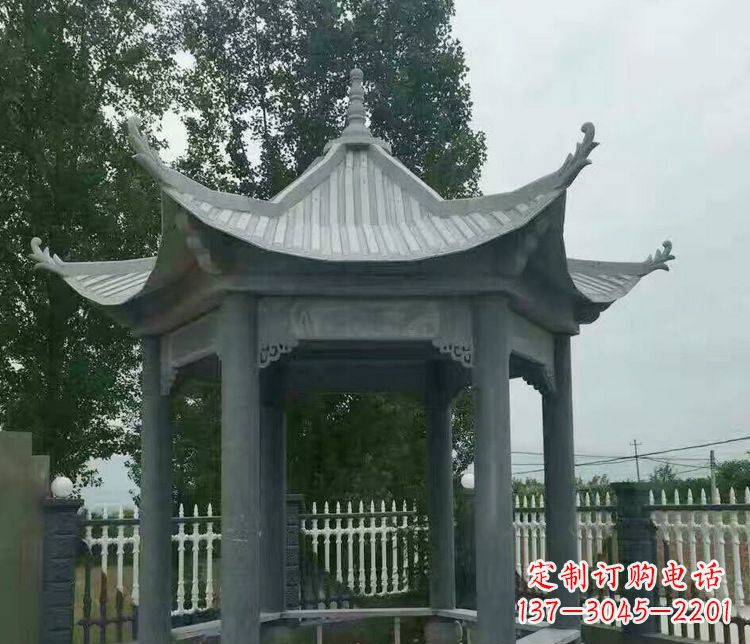 哈尔滨园林仿古石凉亭景观石雕 (2)