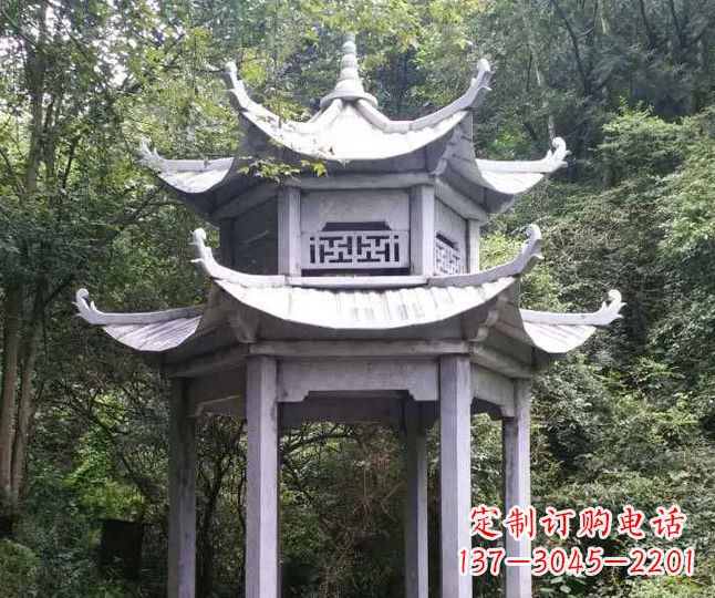 哈尔滨园林仿古石凉亭景观石雕 (3)