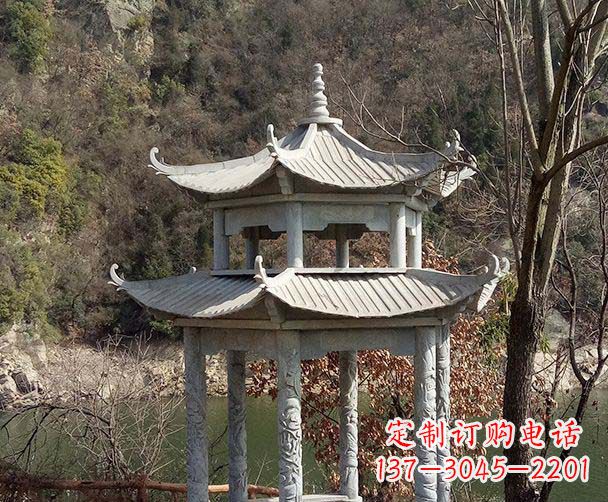 哈尔滨园林仿古双层石雕凉亭