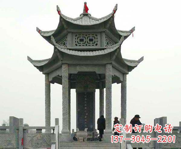 哈尔滨园林仿古双层石凉亭景观石雕