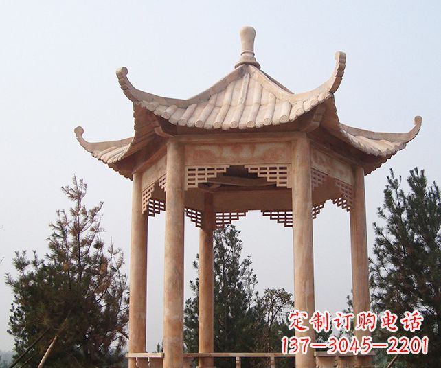 哈尔滨园林景观单层石雕凉亭 (3)