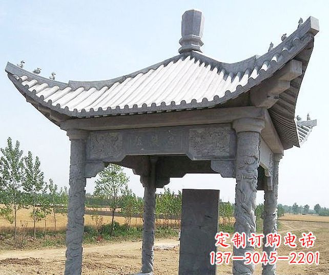 哈尔滨园林景观单层石雕凉亭 (4)