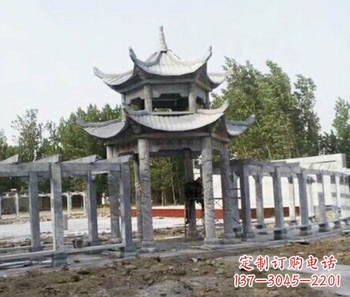 哈尔滨园林景观多层凉亭石雕 (2)