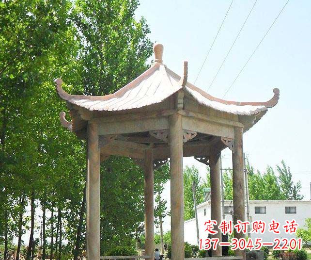 哈尔滨园林景观单层石雕凉亭