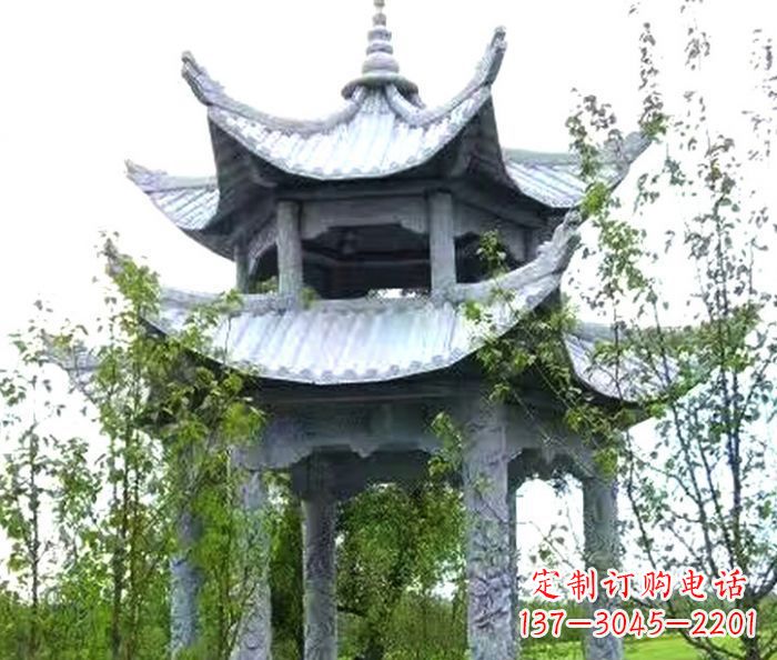 哈尔滨园林景观仿古六角石凉亭