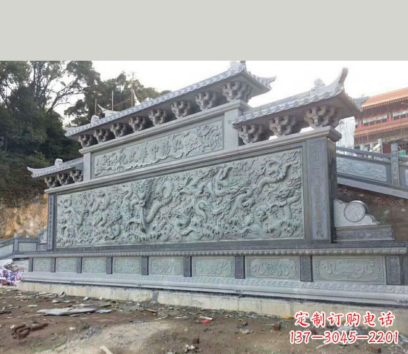 哈尔滨园林九龙壁景观石雕 (2)