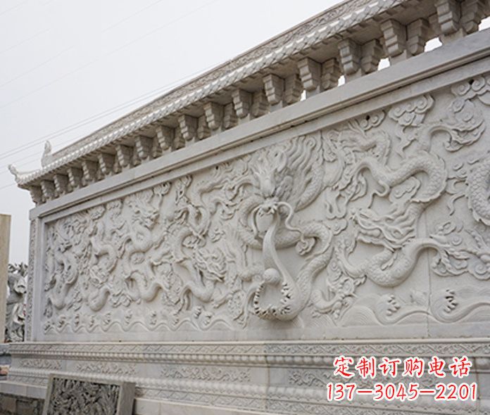 哈尔滨园林九龙壁石雕影壁 (5)