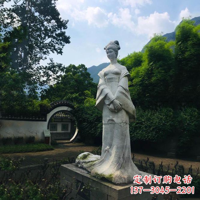 哈尔滨园林历史名人塑像王昭君汉白玉雕塑