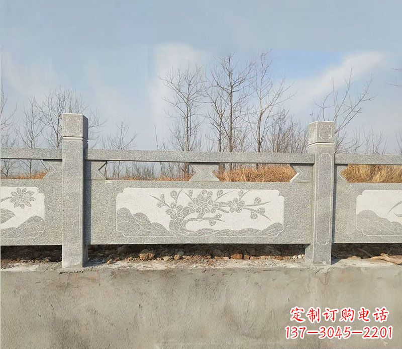 哈尔滨园林梅花石浮雕栏板景观石雕