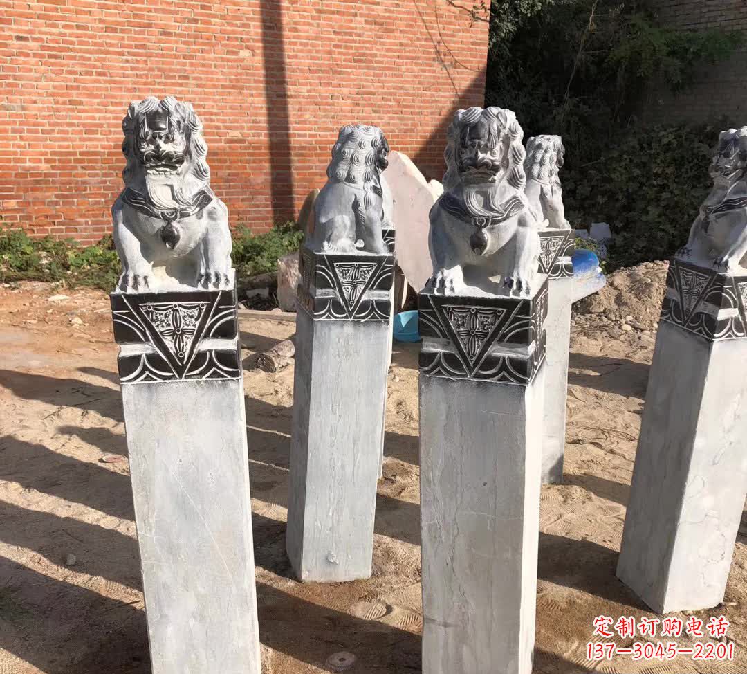 哈尔滨园林石雕狮子拴马桩