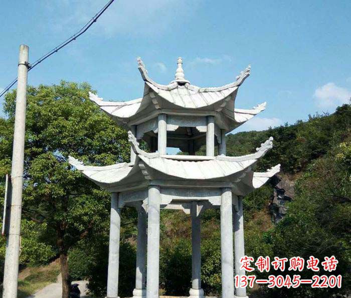 哈尔滨园林双层凉亭石雕