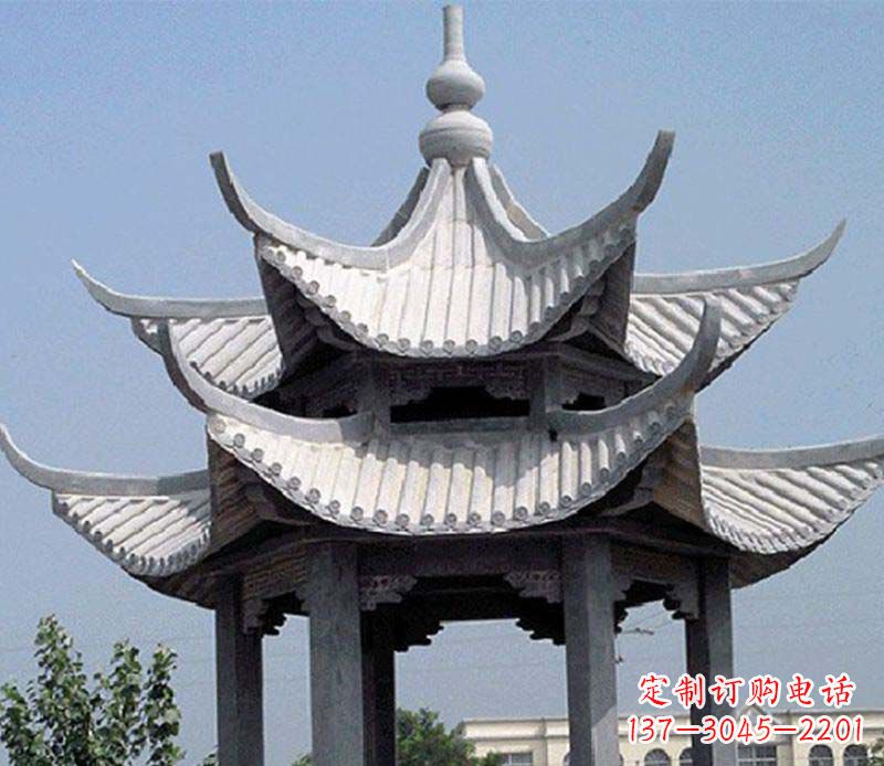 哈尔滨园林双层石凉亭景观石雕