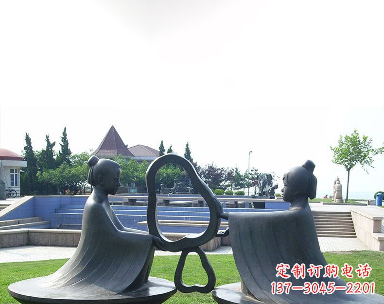 哈尔滨园林铸铜孔融让梨雕塑