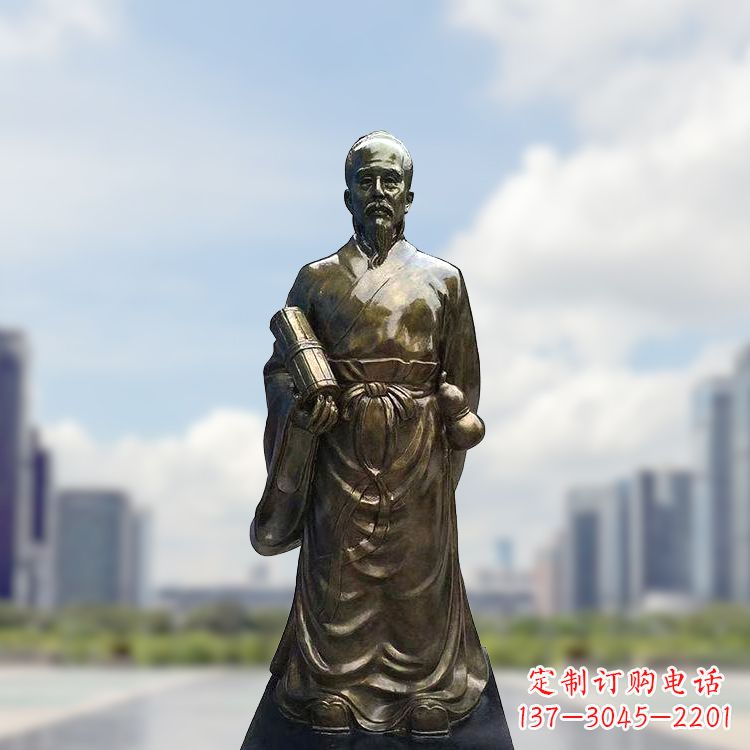 哈尔滨张仲景仿铜玻璃钢雕塑