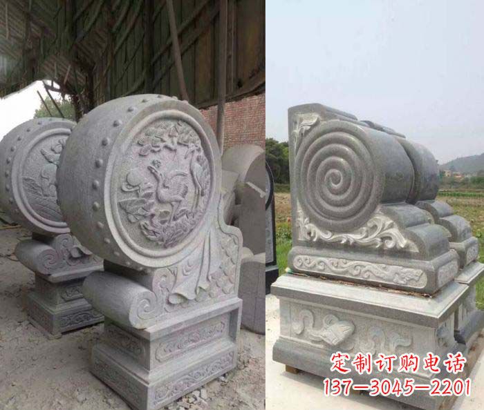 哈尔滨招财抱鼓石大理石门墩