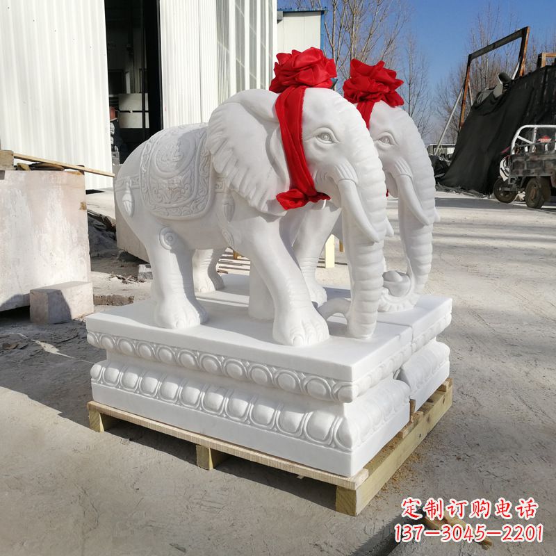 哈尔滨招财大象石雕摆门口