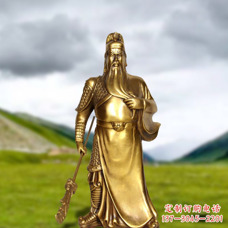 哈尔滨招财关公铜雕像
