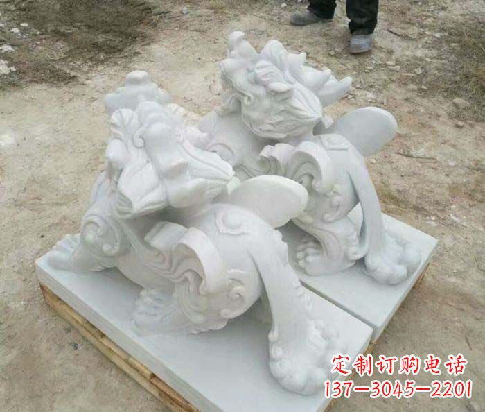 哈尔滨招财进宝立式貔貅门口石雕