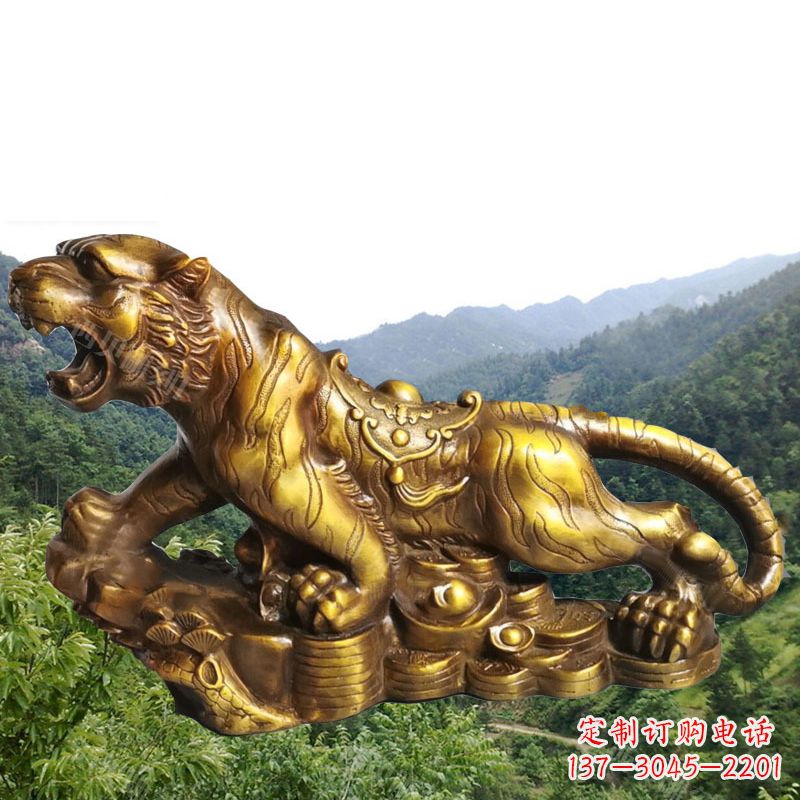哈尔滨招财老虎漆金12生肖动物雕塑