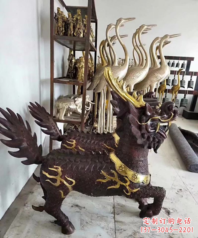 哈尔滨招财纳福麒麟铜雕