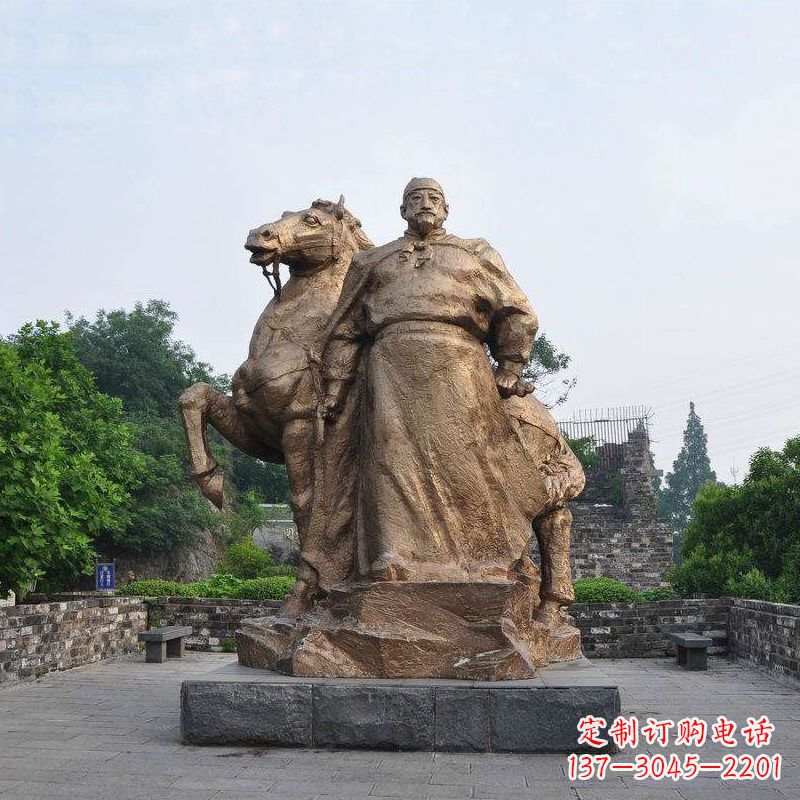 哈尔滨中国历史名人明太祖朱元璋铜雕像