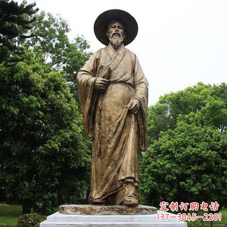 哈尔滨中国历史文化名人北宋文学家苏轼苏东坡铜雕像