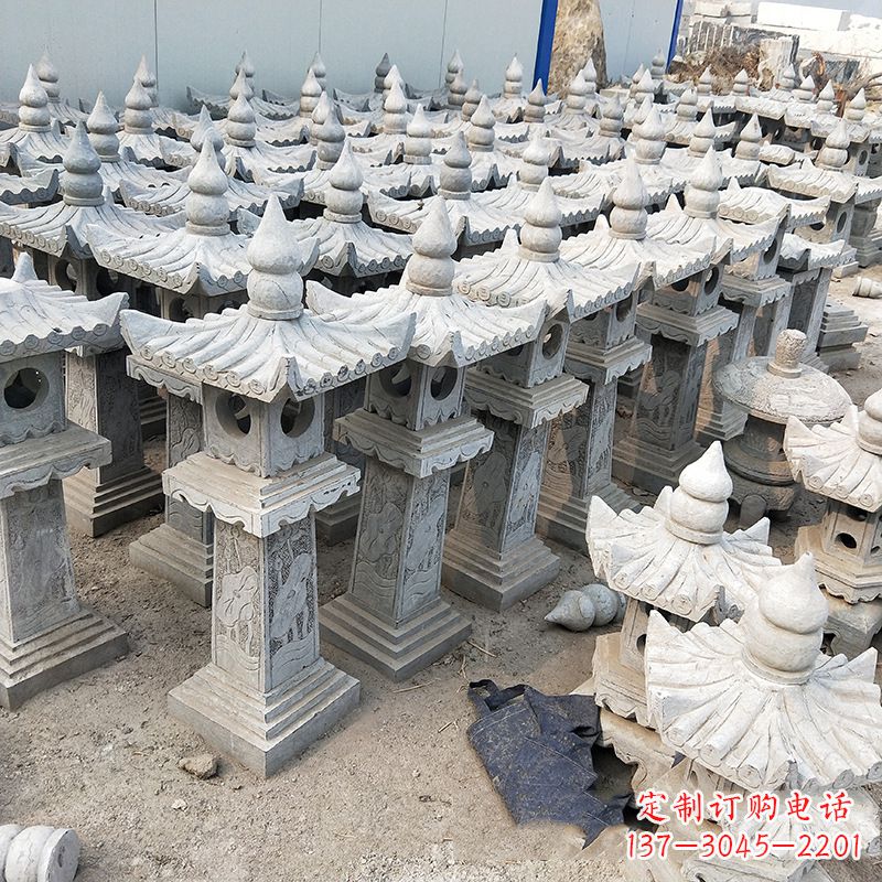 哈尔滨中式青石灯笼雕塑