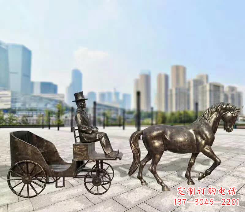 哈尔滨铸铜广场马车雕塑