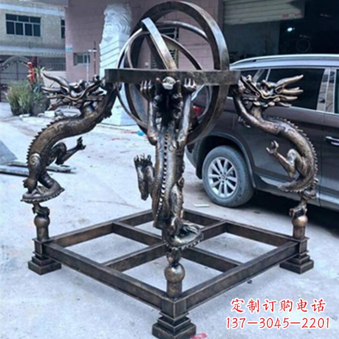 哈尔滨铸铜浑天仪景观雕塑摆件