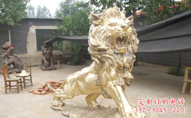 哈尔滨铸铜狮子铜雕 (3)