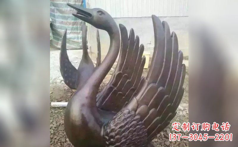 哈尔滨铸铜天鹅铜雕