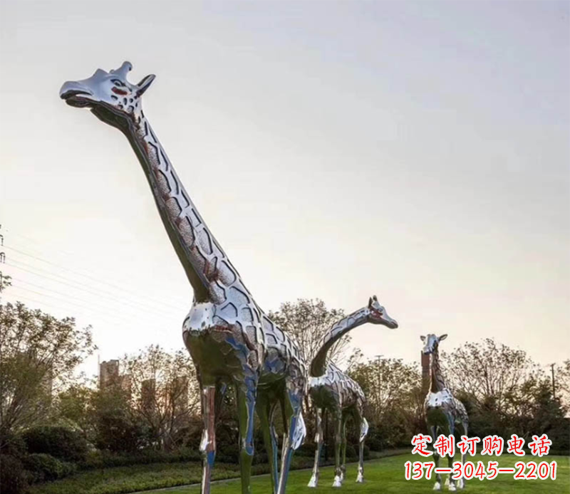 哈尔滨不锈钢长颈鹿雕塑