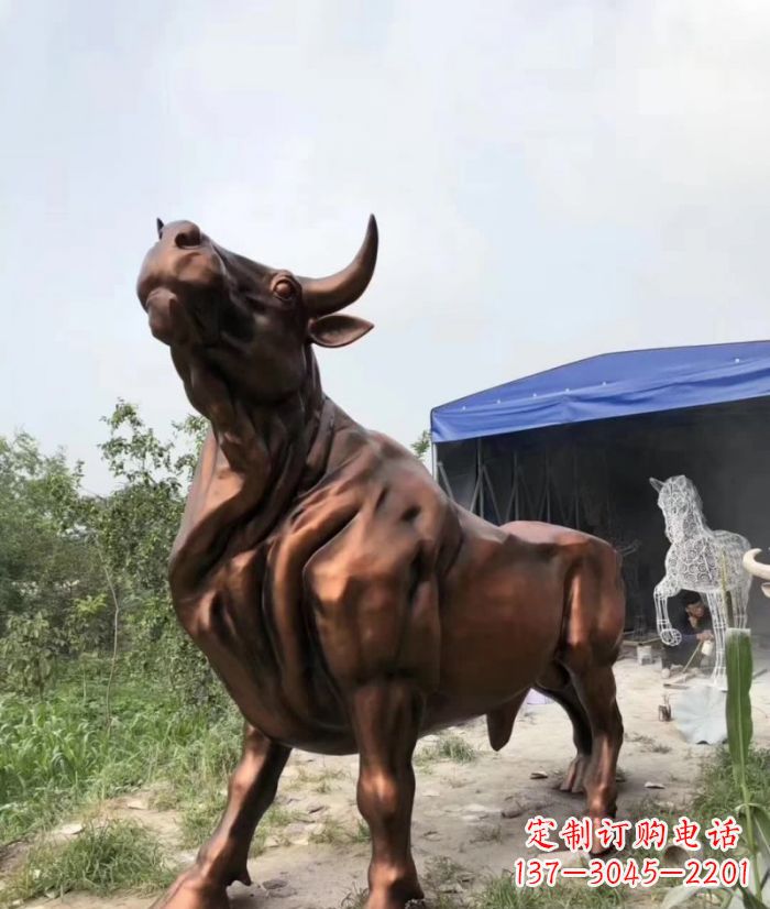 哈尔滨紫铜牛动物雕塑