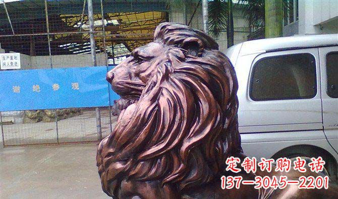 哈尔滨紫铜西洋狮子铜雕 (2)
