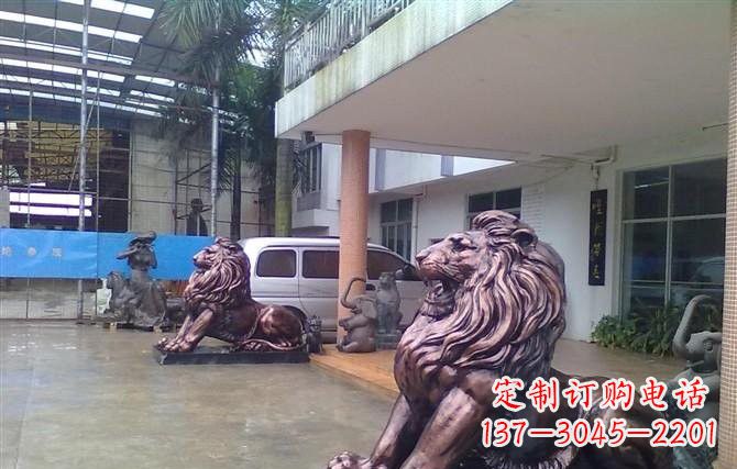 哈尔滨紫铜西洋狮子铜雕