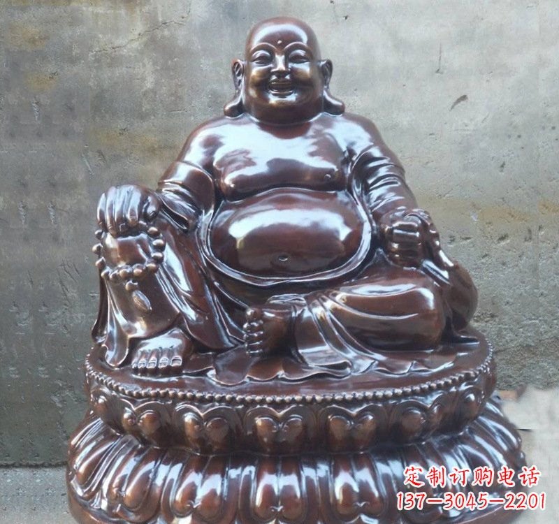 哈尔滨宗教庙宇弥勒佛铜雕