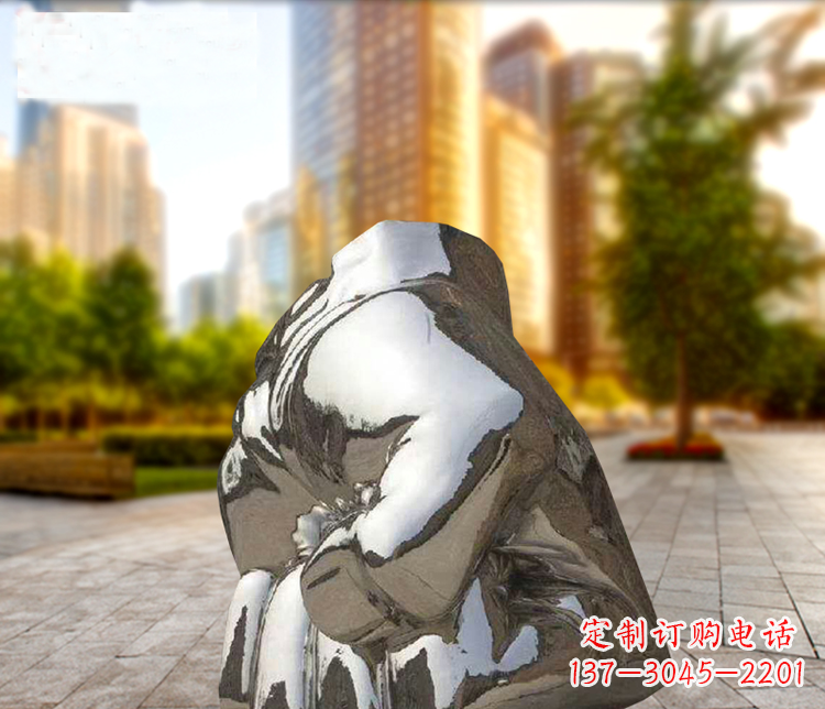 哈尔滨小区不锈钢拳头景观雕塑